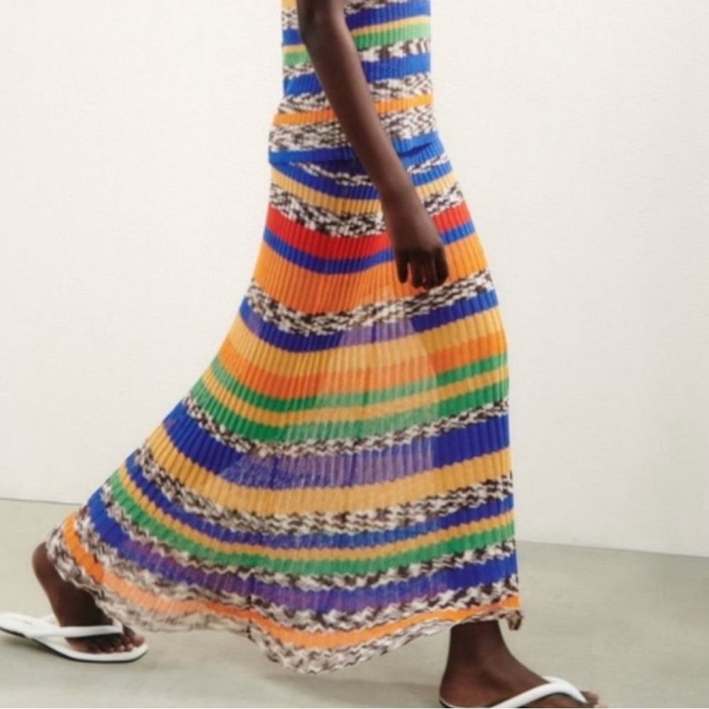 Zara multicolored knit maxi skirt